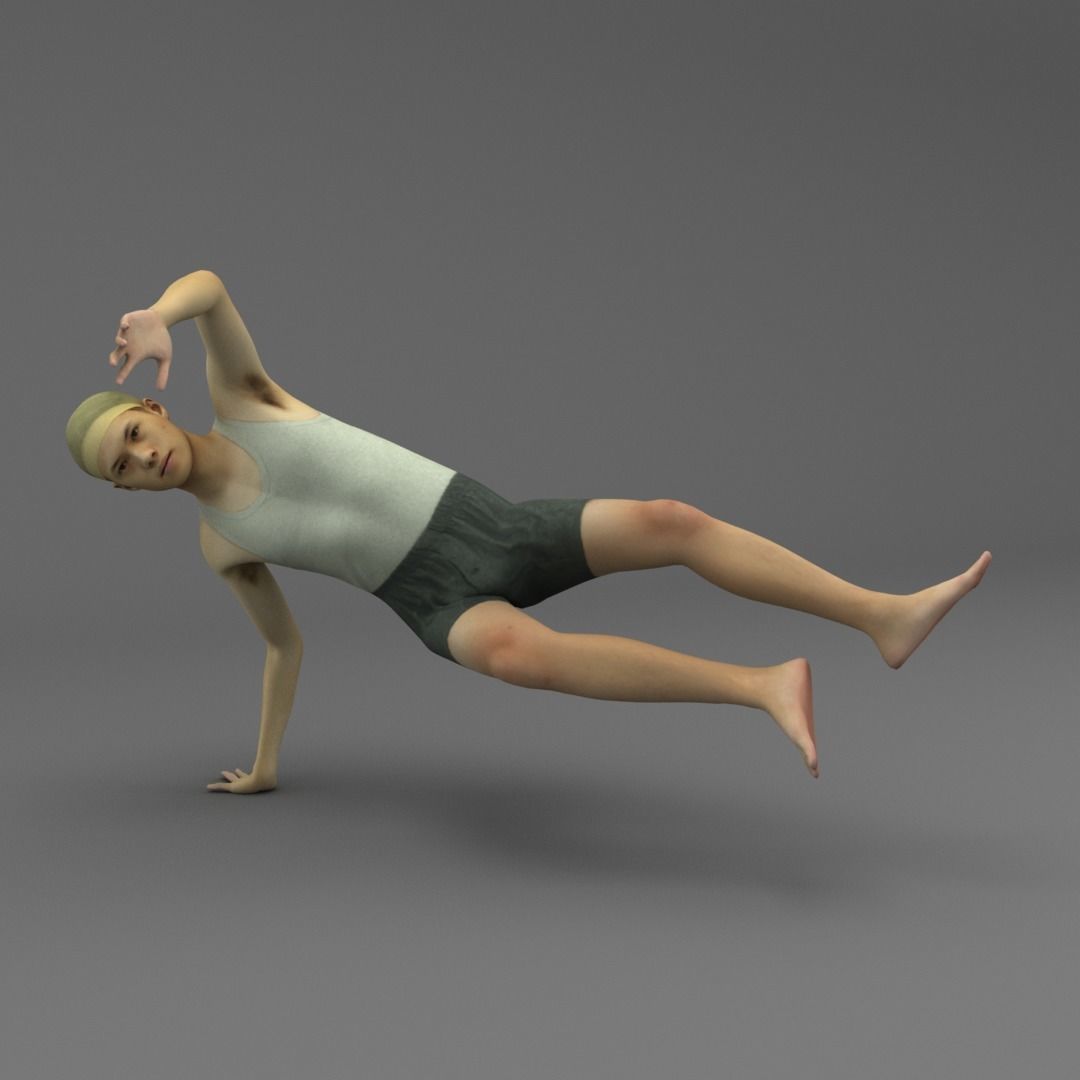 A Rigged Young Masculine Man 3D model_2