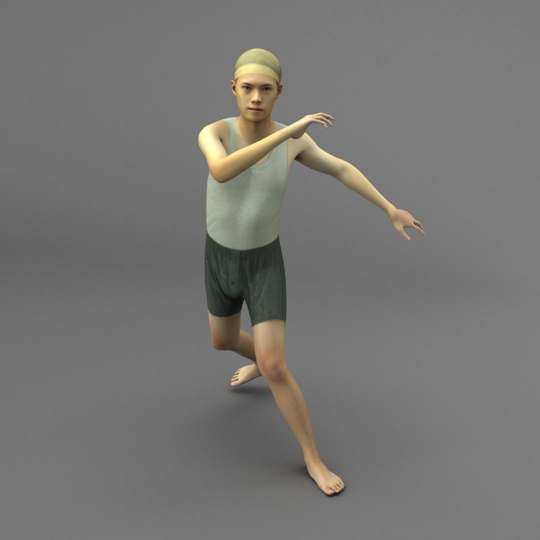 A Rigged Young Masculine Man 3D model_3