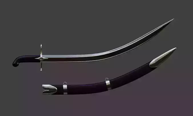 Scimitar and scabbard