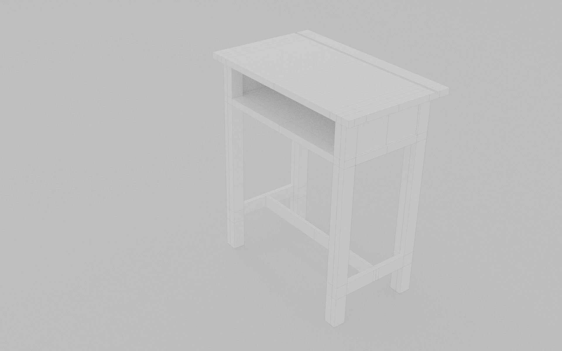 Thai student desk 3Dmodel Low-poly 3D model_2