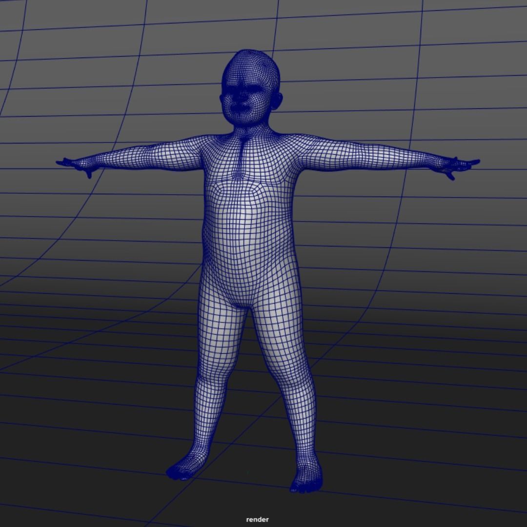 A Rigged Fat Boy 3D model_4