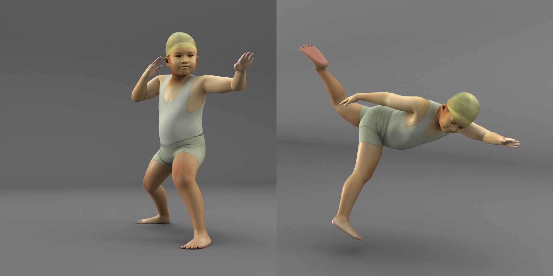 A Rigged Fat Boy 3D model_5