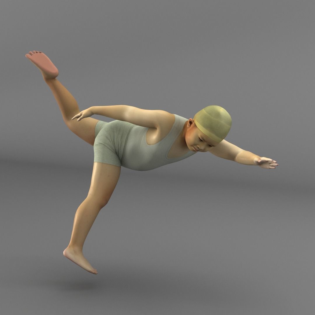 A Rigged Fat Boy 3D model_3