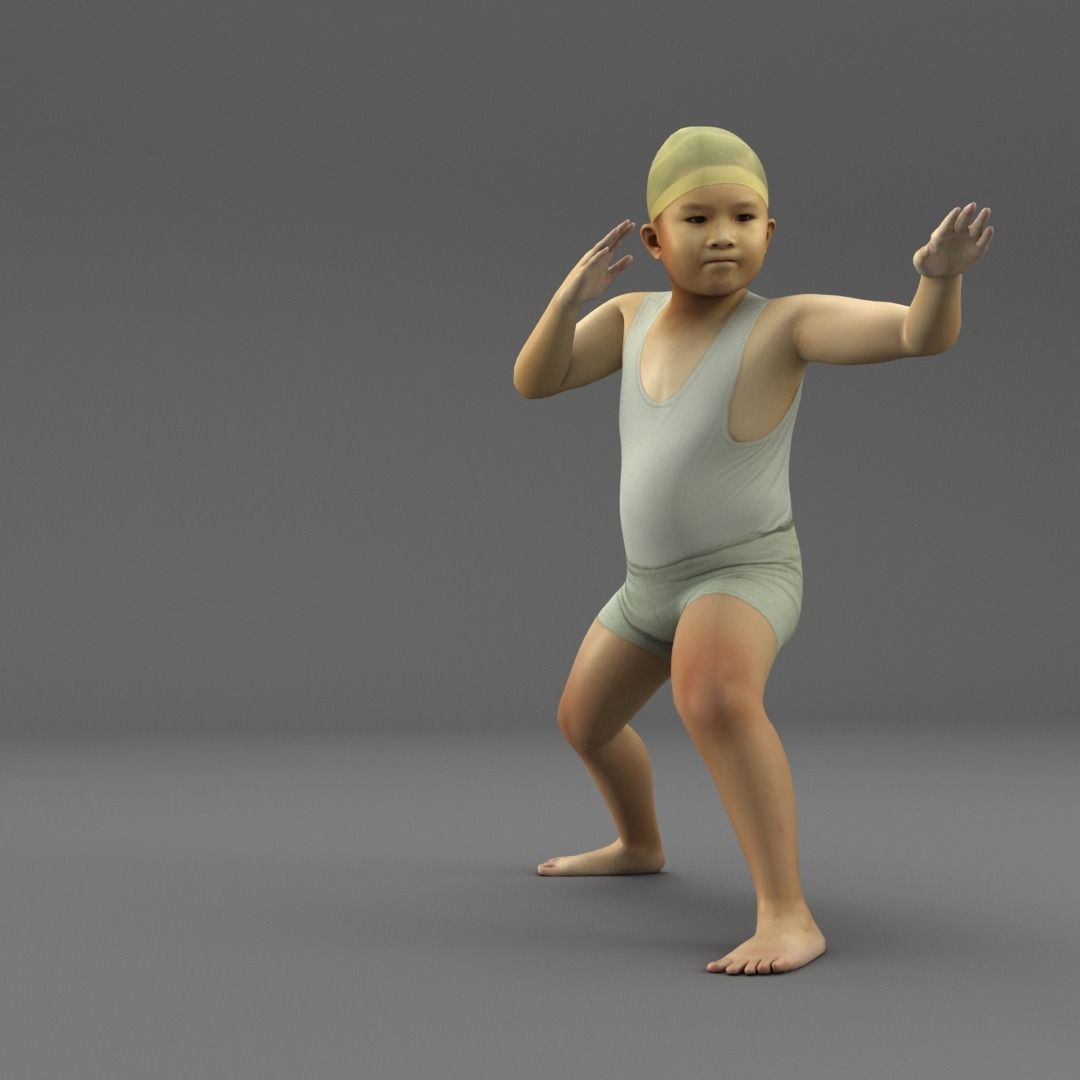 A Rigged Fat Boy 3D model_2