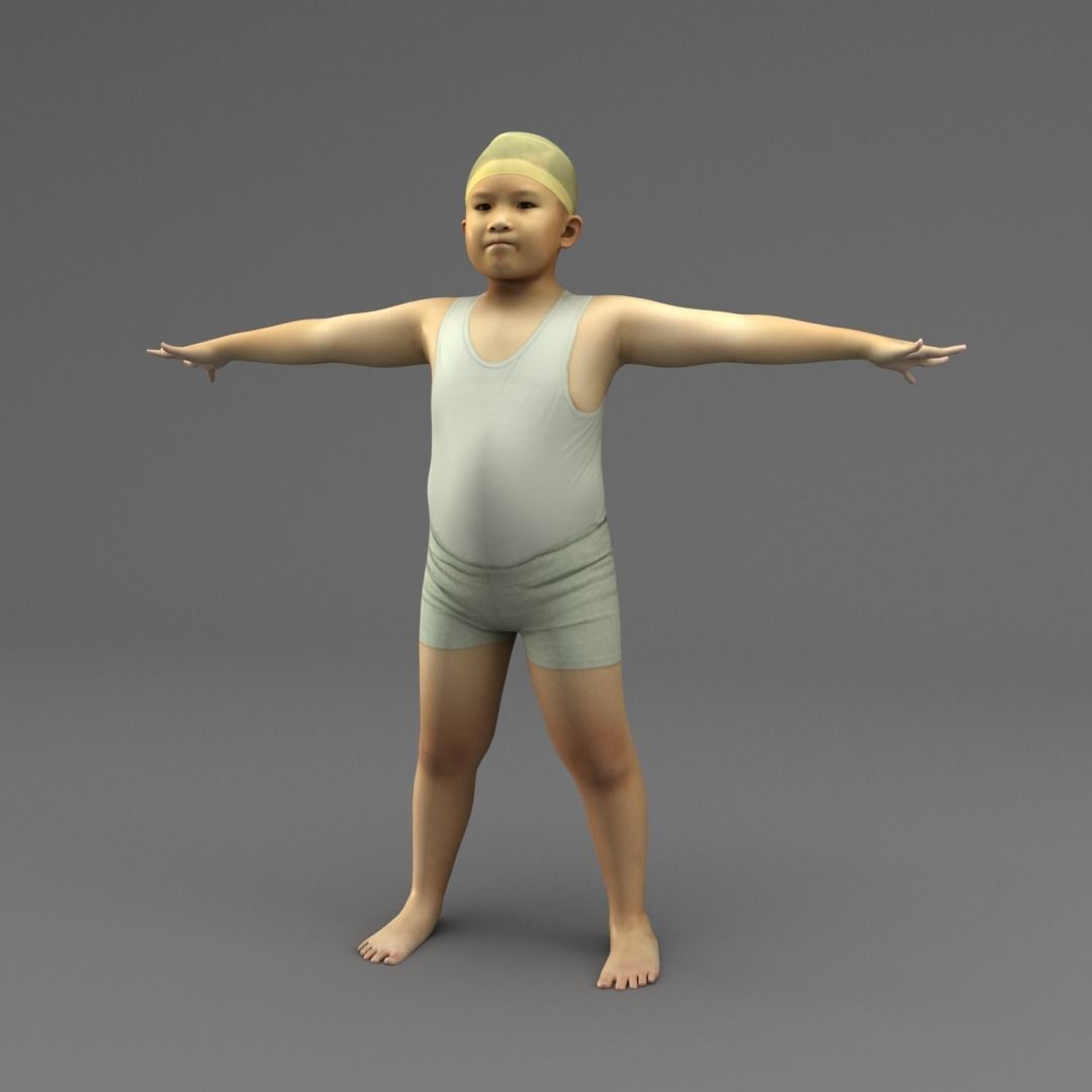 A Rigged Fat Boy 3D model_1