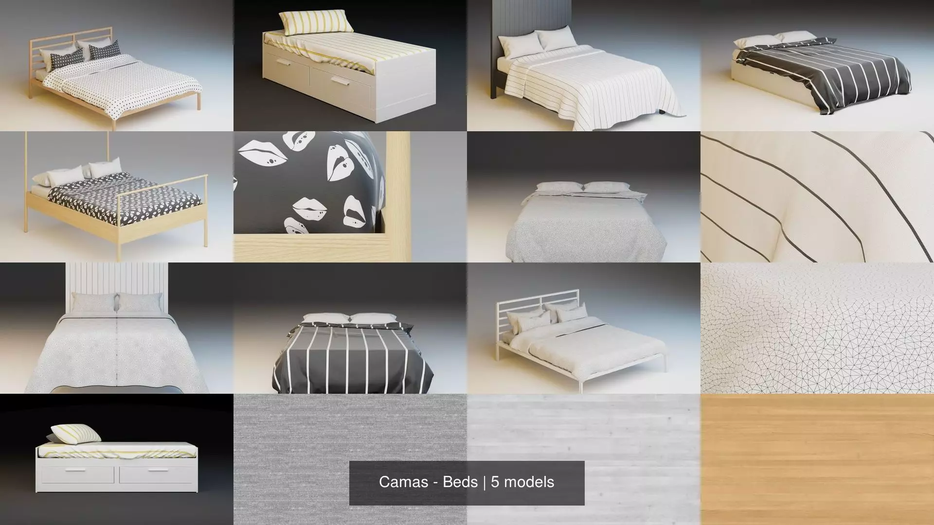 Camas - Beds 3D Model Collection_0