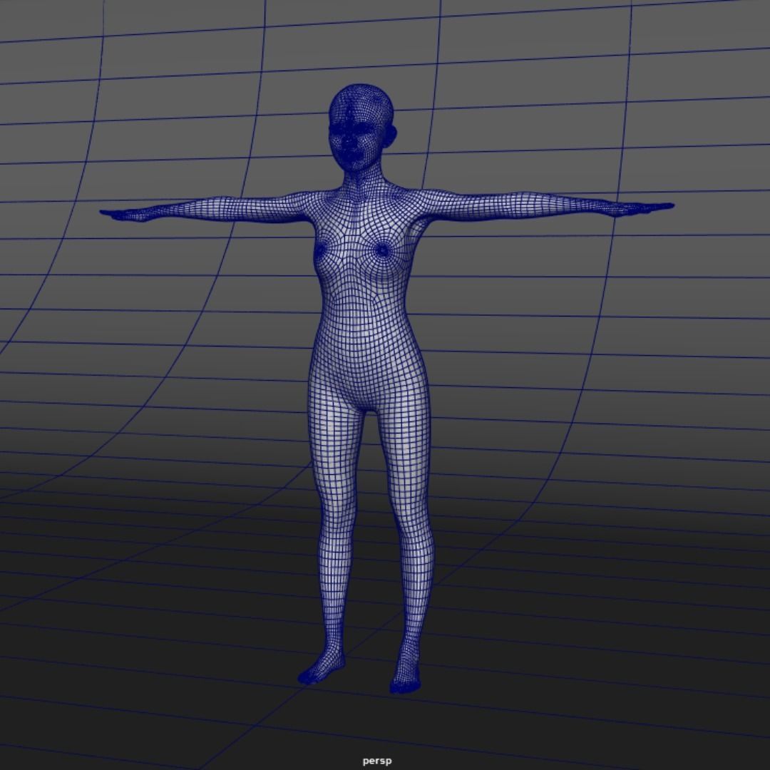 A Rigged Cool Lady 3D model_4