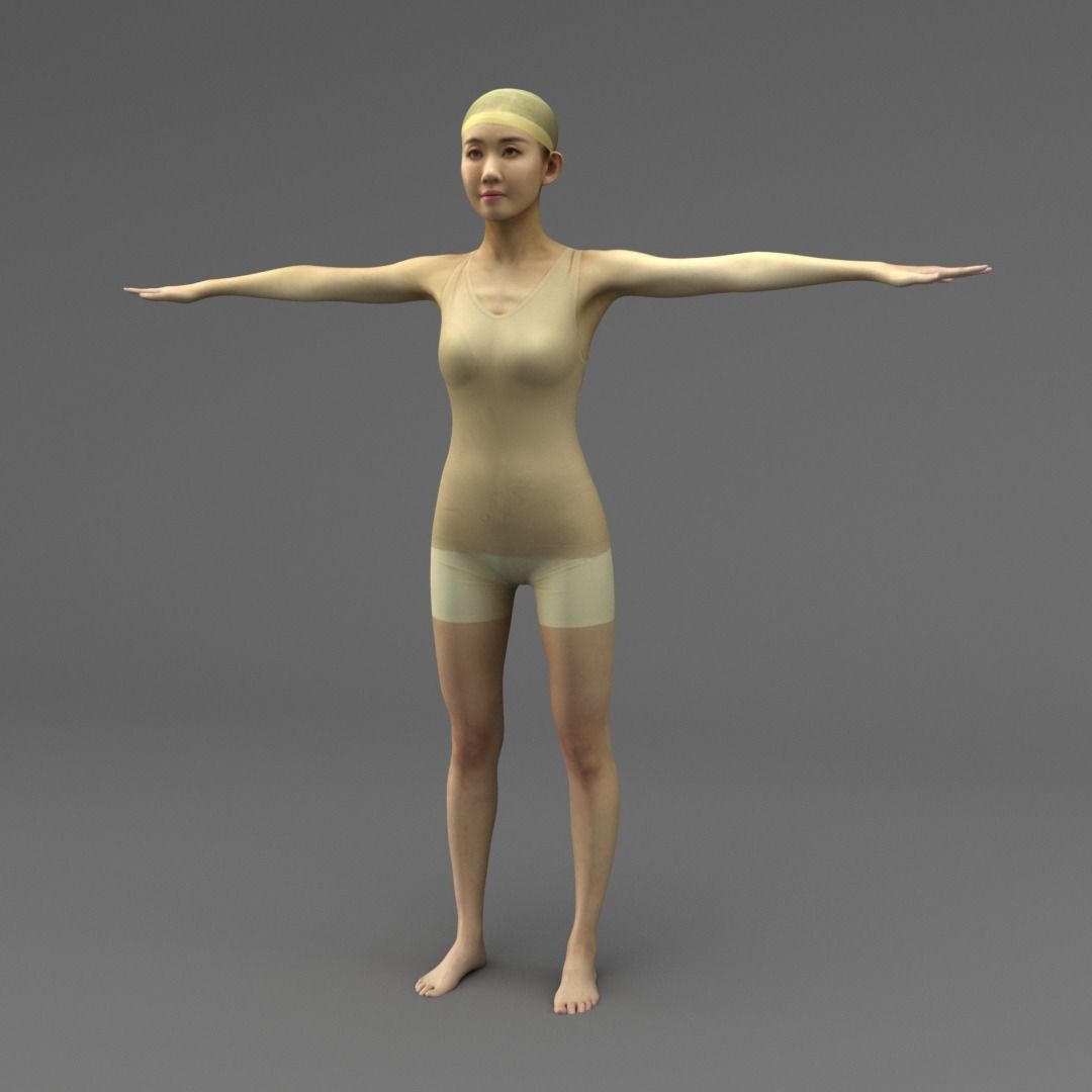 A Rigged Cool Lady 3D model_1