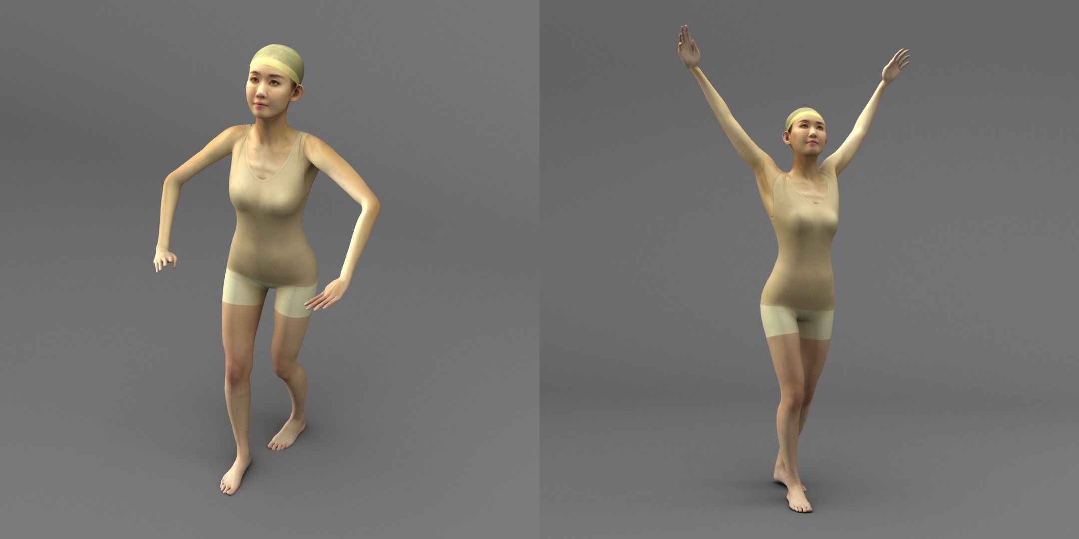 A Rigged Cool Lady 3D model_5