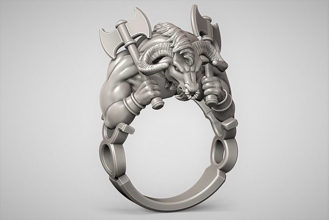 Zodiac Taurus ring 3D print model