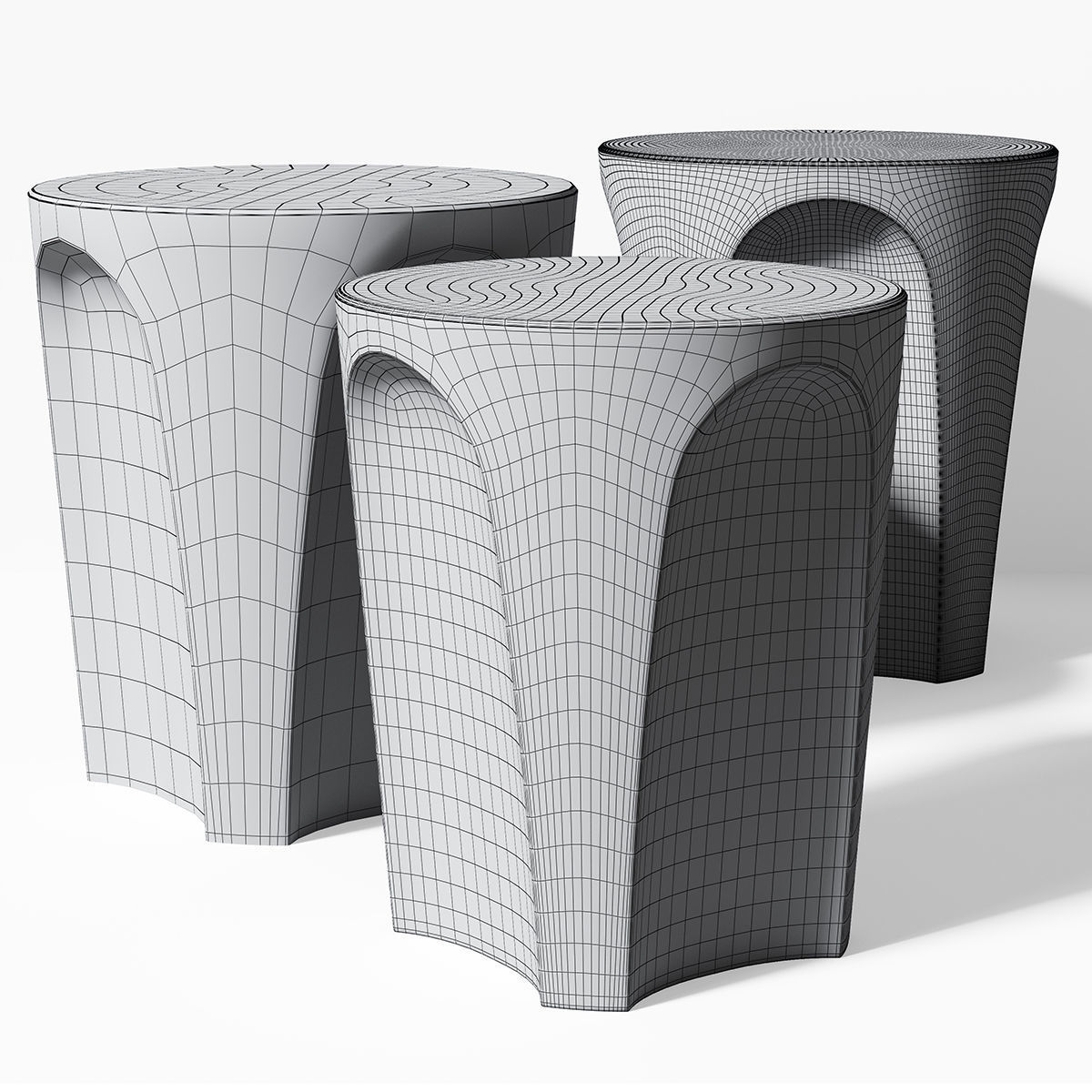 Colosseo B and B Italia Side Table 3D model_2