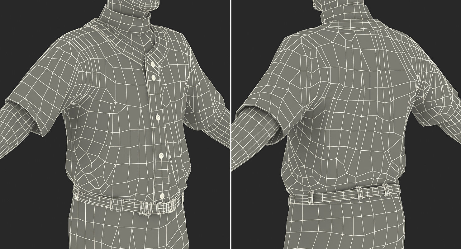 Baseball Player Rigged Athletics 3D model_24