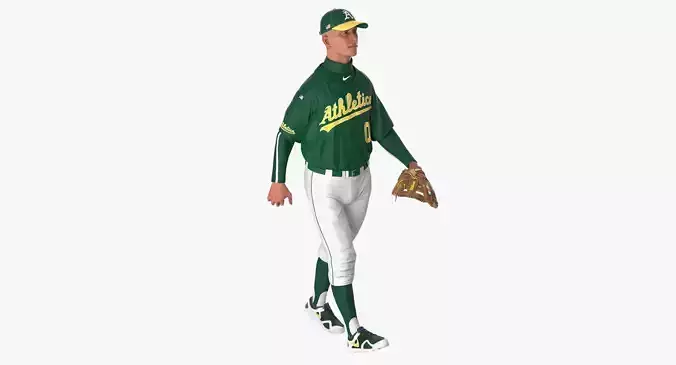 Baseball Player Rigged Athletics 3D model