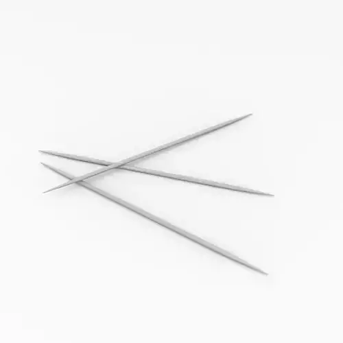 Toothpick three knitting needles 3D model