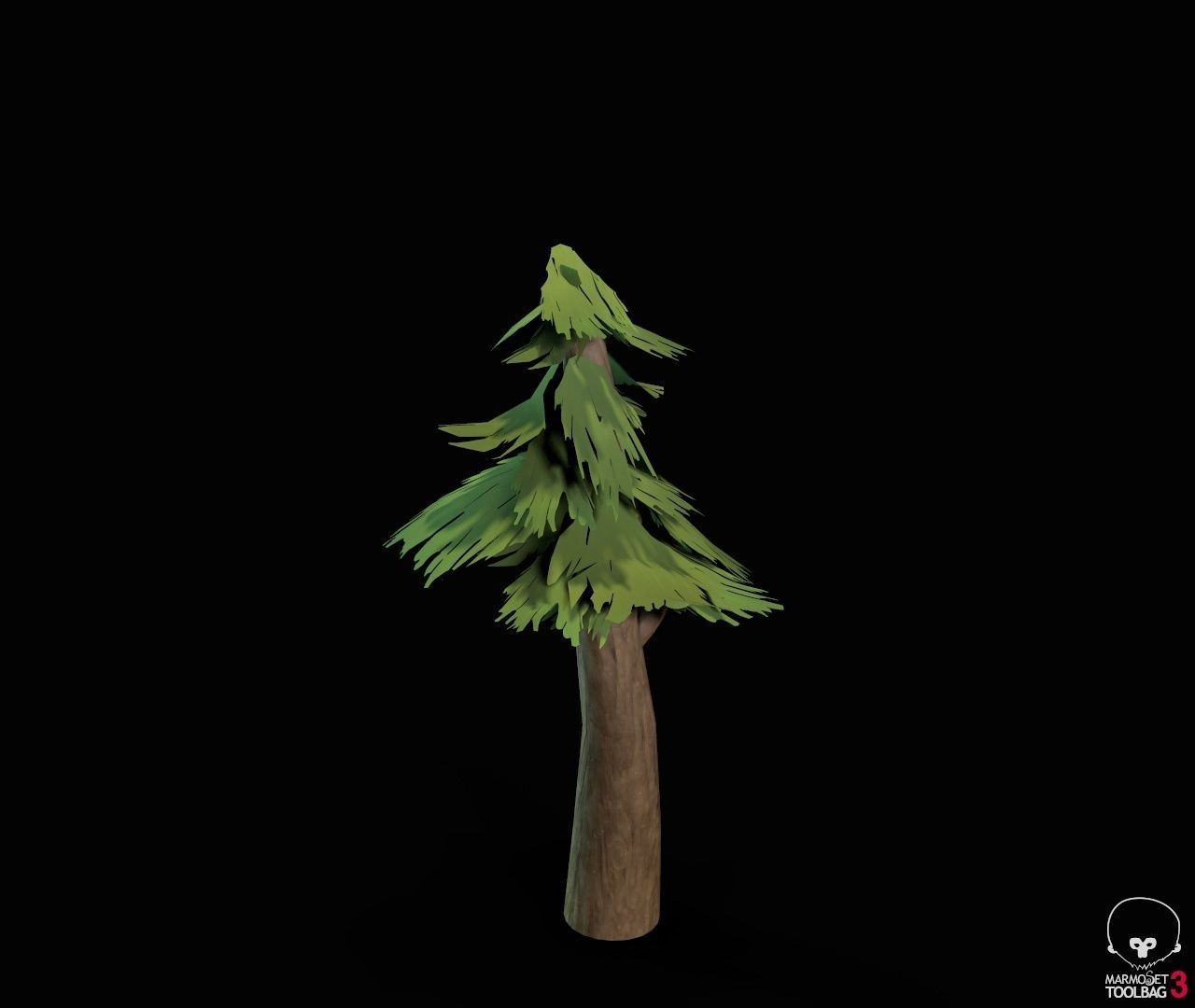 Stylized PBR Trees Low-poly 3D model_9