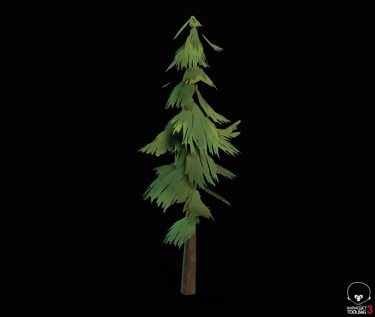 Stylized PBR Trees Low-poly 3D model_3