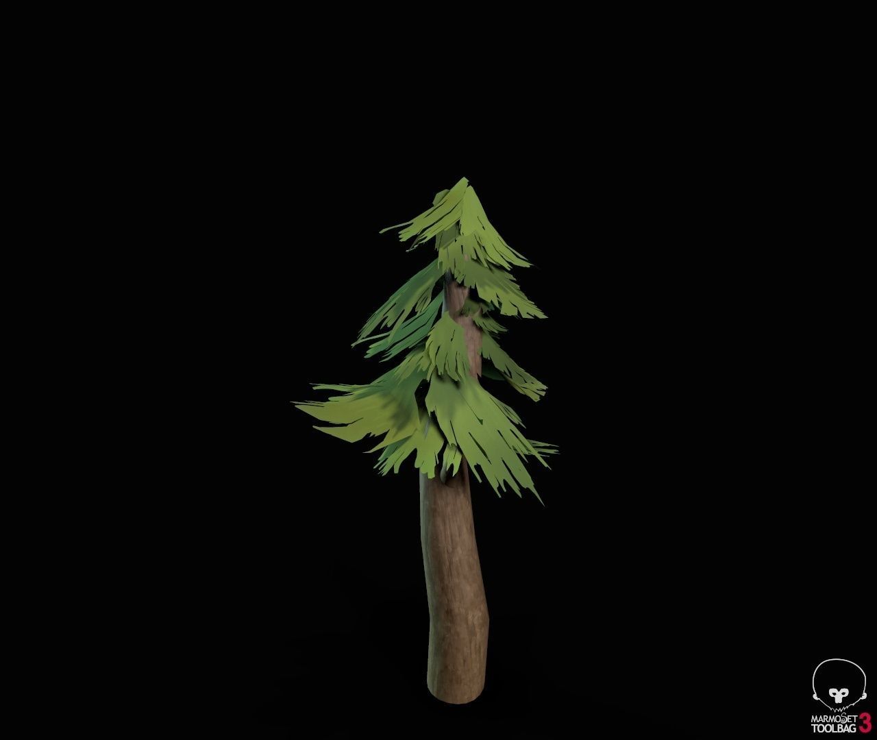 Stylized PBR Trees Low-poly 3D model_15