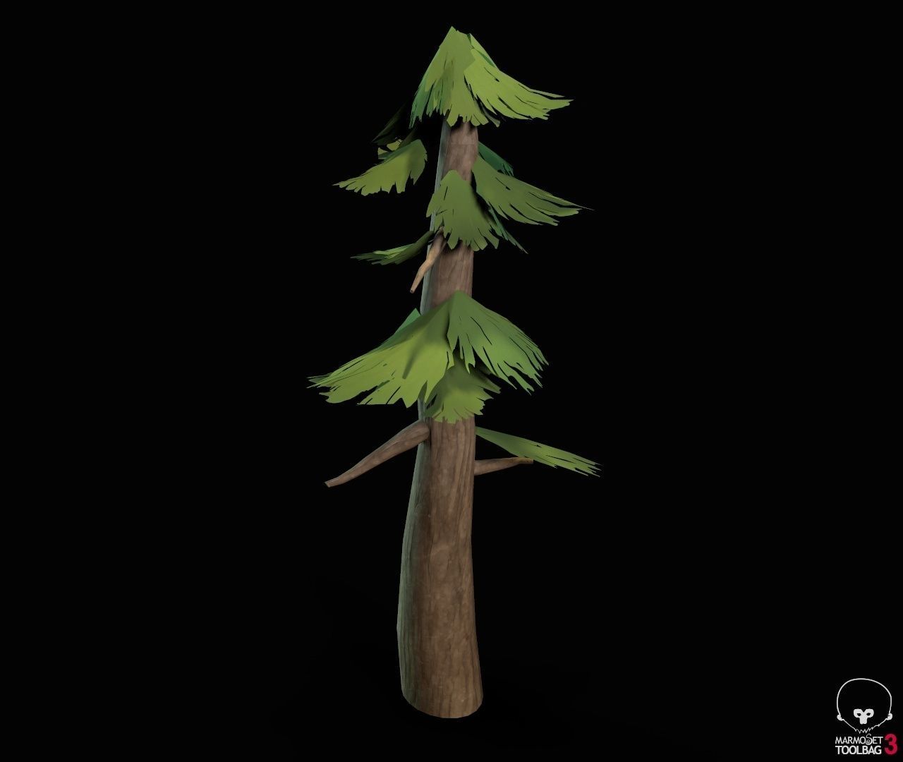 Stylized PBR Trees Low-poly 3D model_19