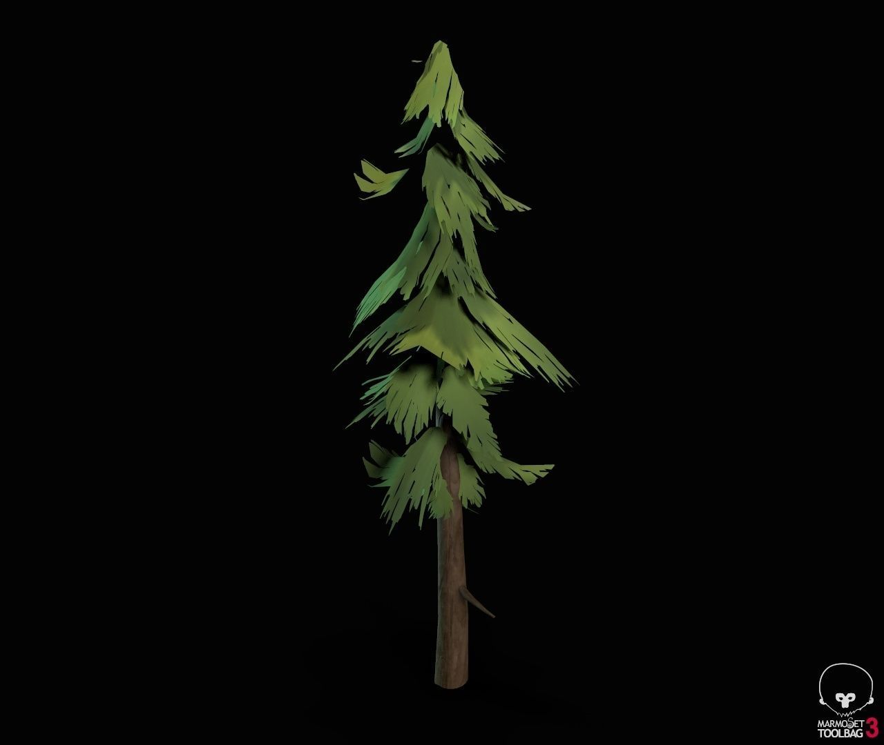 Stylized PBR Trees Low-poly 3D model_8