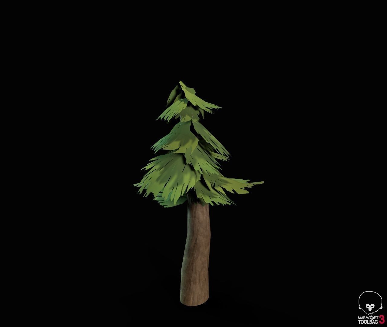 Stylized PBR Trees Low-poly 3D model_10