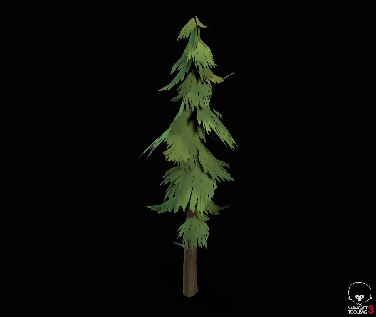 Stylized PBR Trees Low-poly 3D model_4