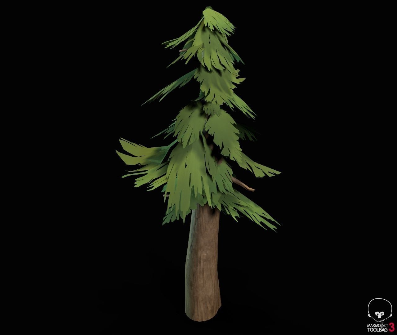 Stylized PBR Trees Low-poly 3D model_36