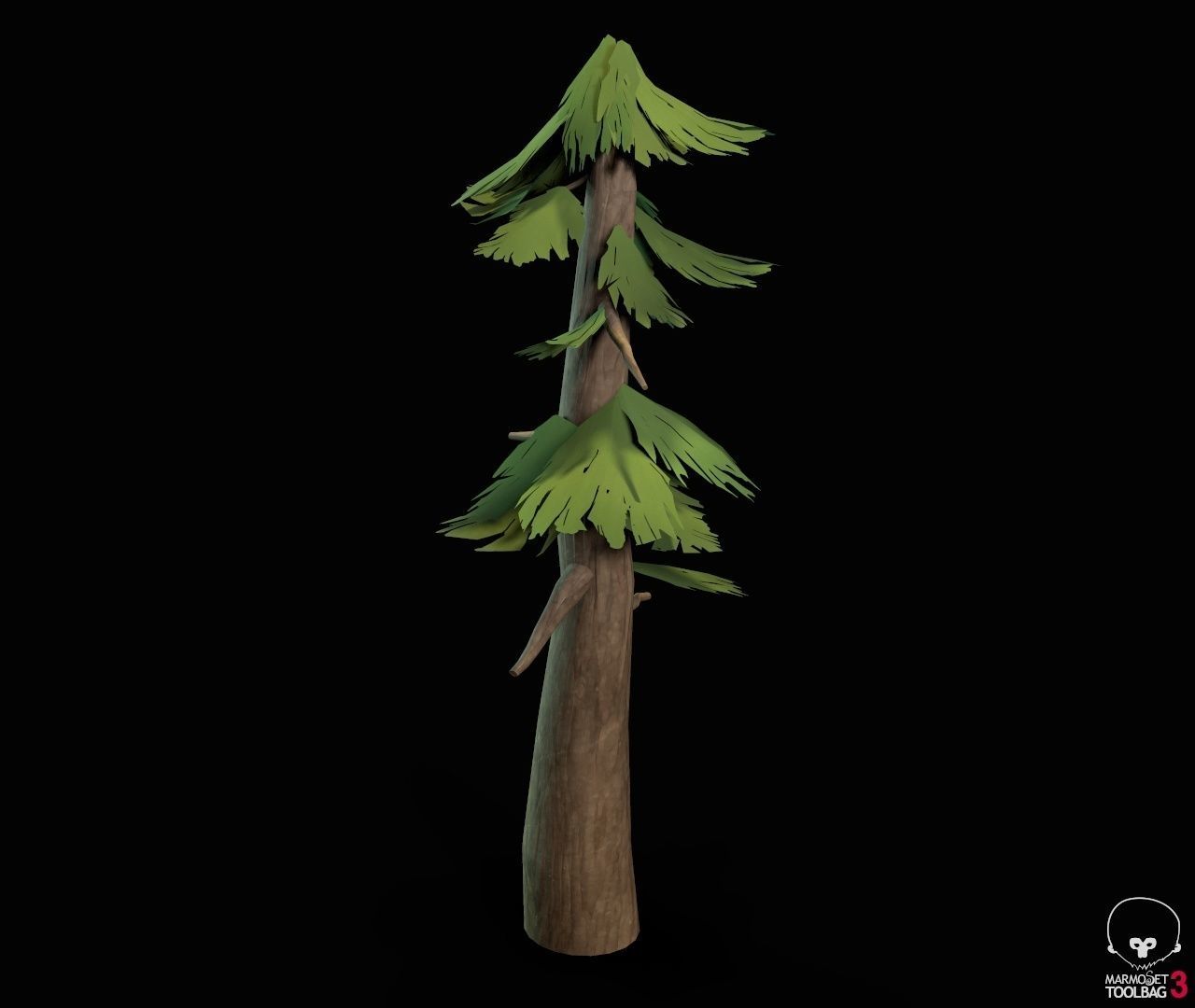 Stylized PBR Trees Low-poly 3D model_20
