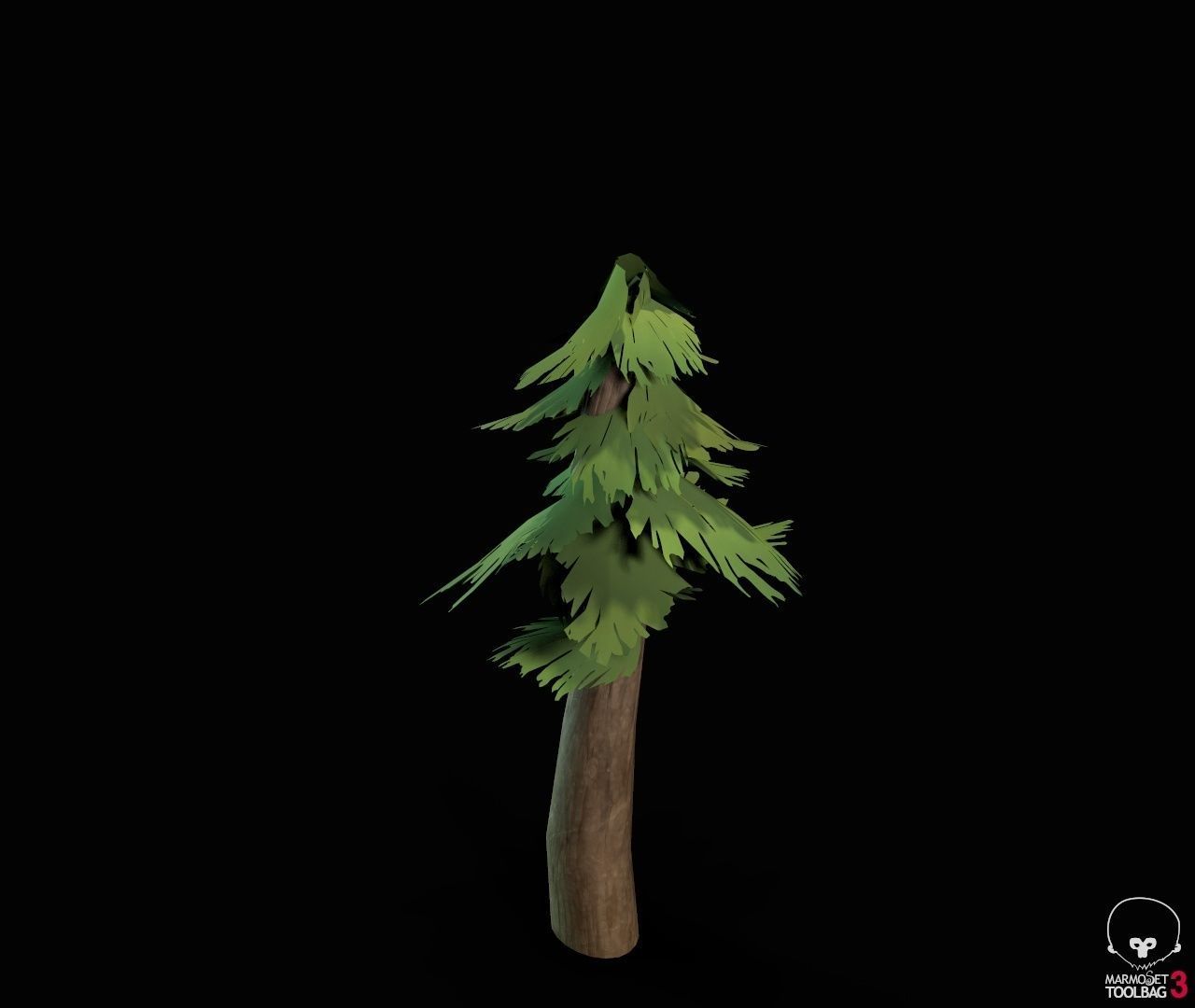 Stylized PBR Trees Low-poly 3D model_12