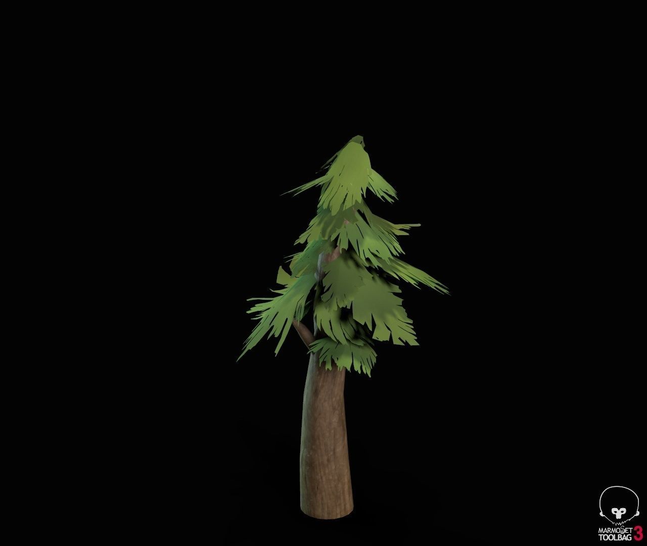 Stylized PBR Trees Low-poly 3D model_13