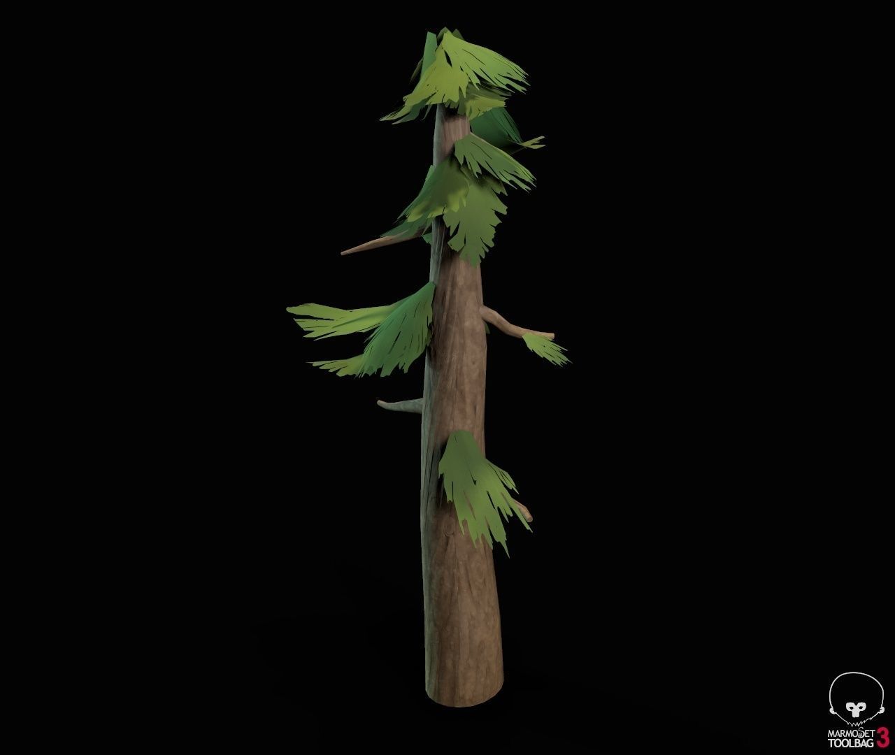 Stylized PBR Trees Low-poly 3D model_16