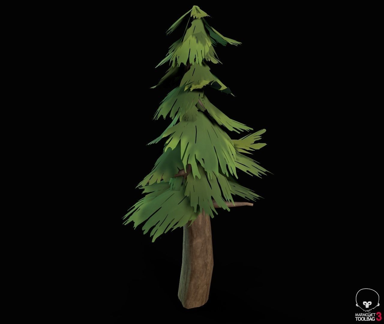 Stylized PBR Trees Low-poly 3D model_31