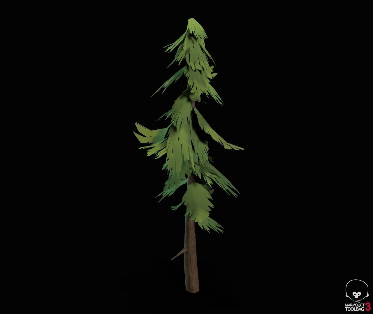 Stylized PBR Trees Low-poly 3D model_7