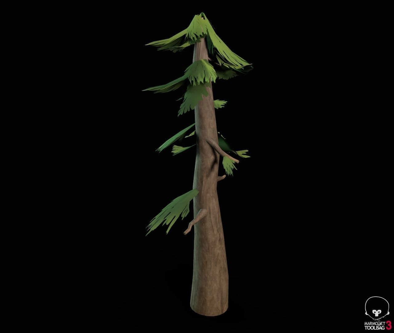 Stylized PBR Trees Low-poly 3D model_28