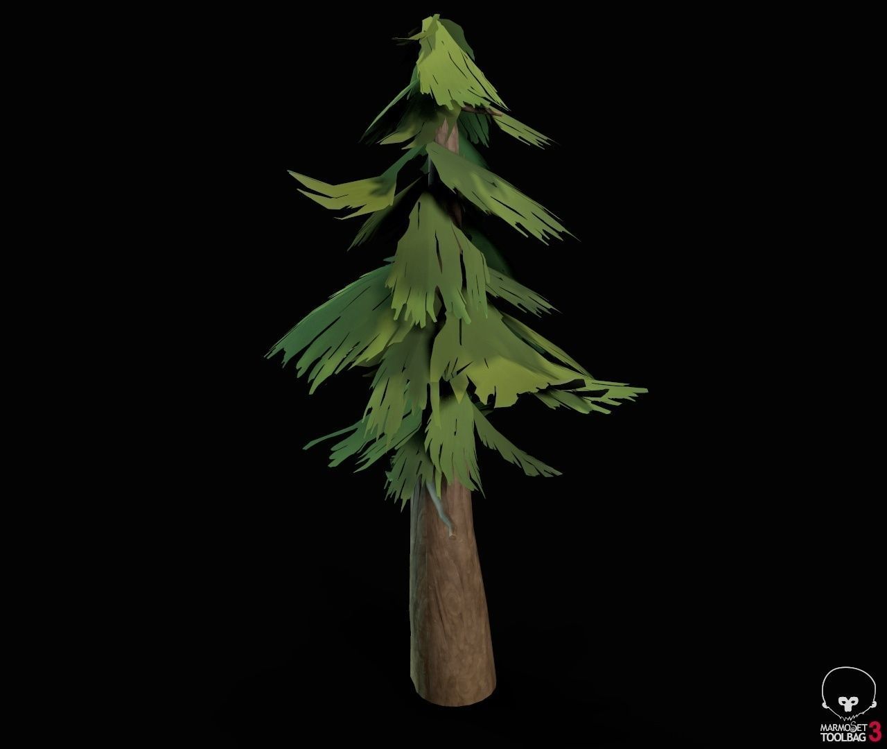 Stylized PBR Trees Low-poly 3D model_29