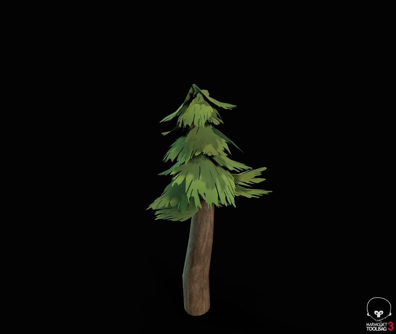 Stylized PBR Trees Low-poly 3D model_11