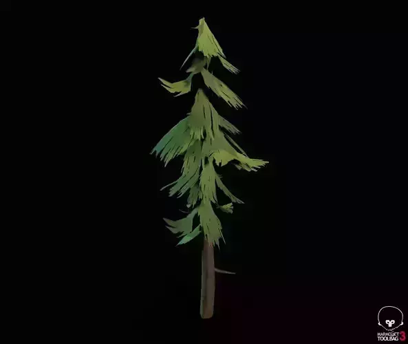 Stylized PBR Trees Low-poly 3D model