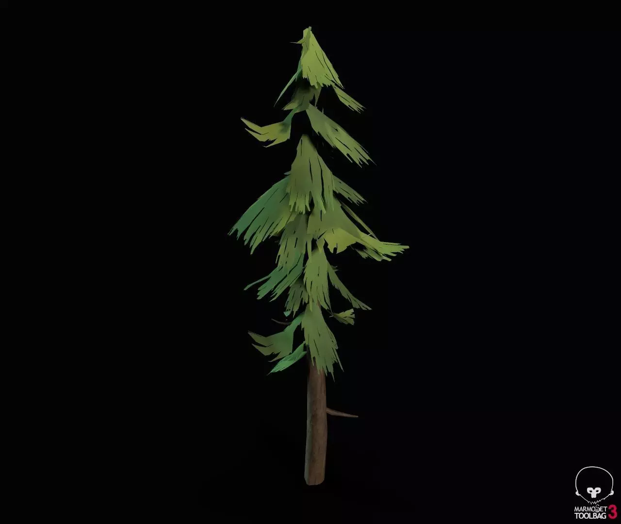Stylized PBR Trees Low-poly 3D model_0