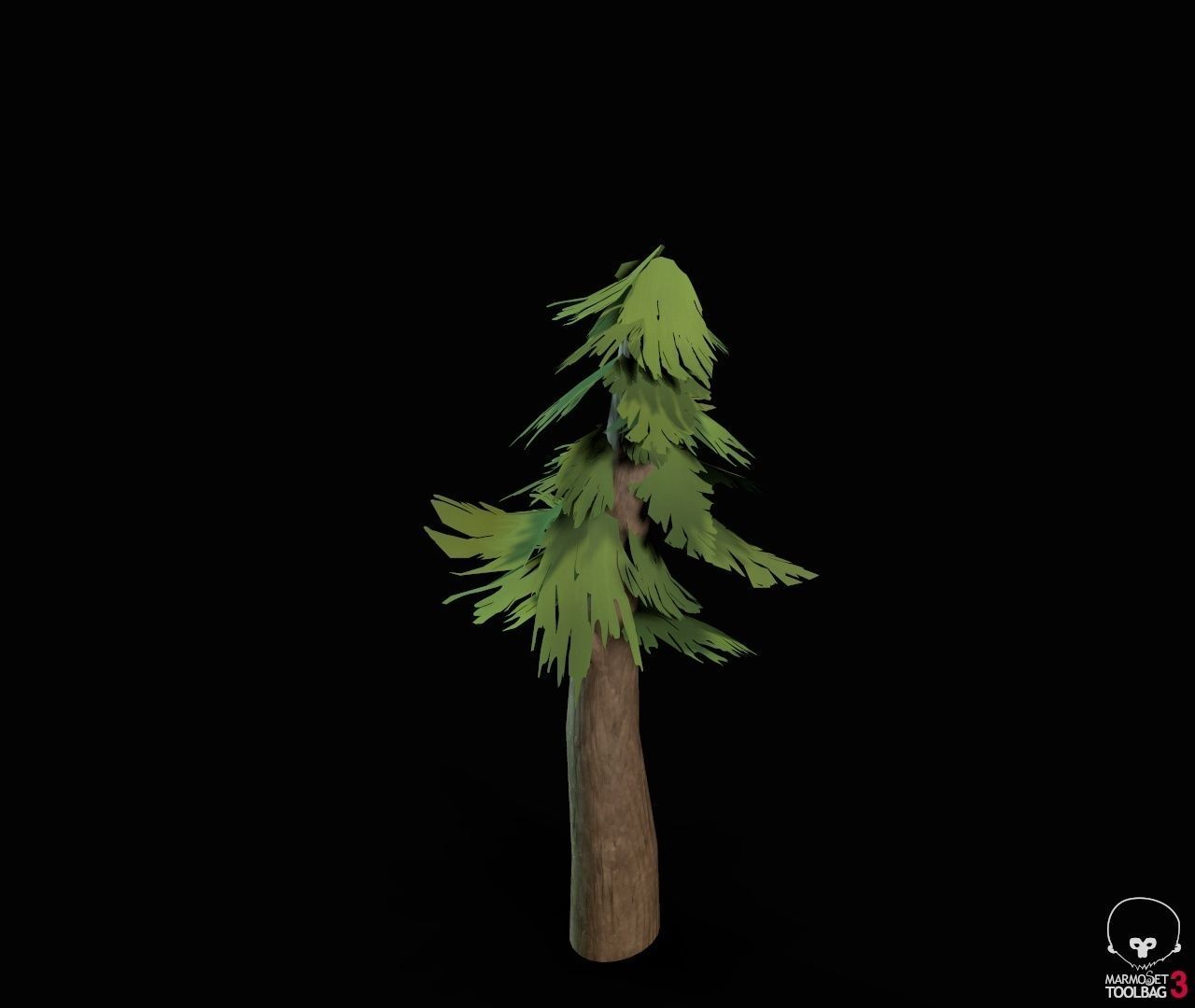 Stylized PBR Trees Low-poly 3D model_14