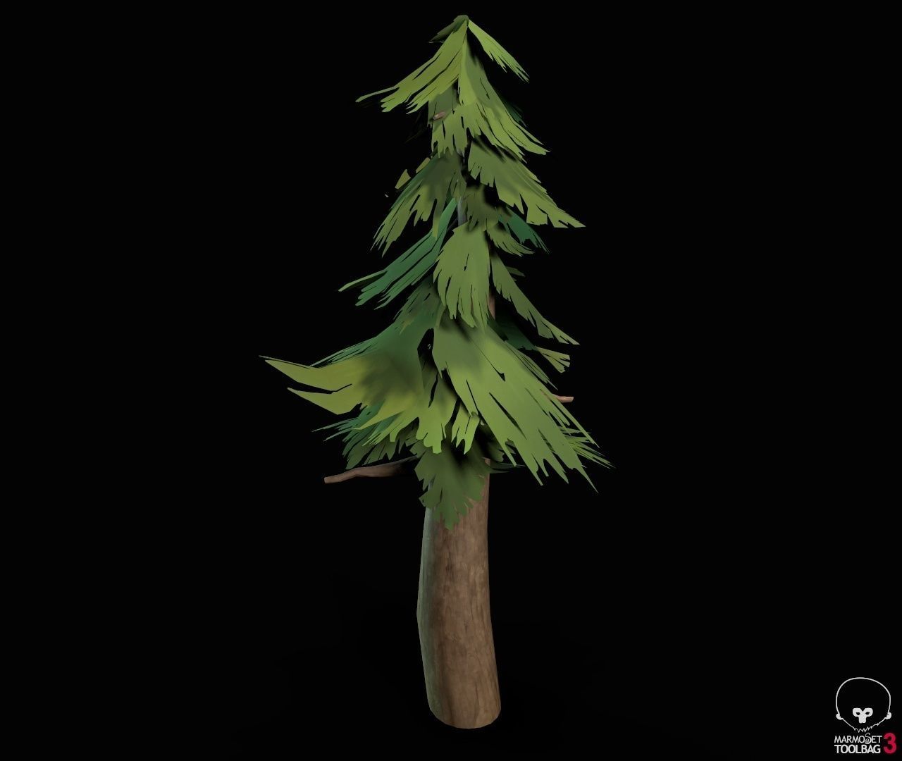 Stylized PBR Trees Low-poly 3D model_37
