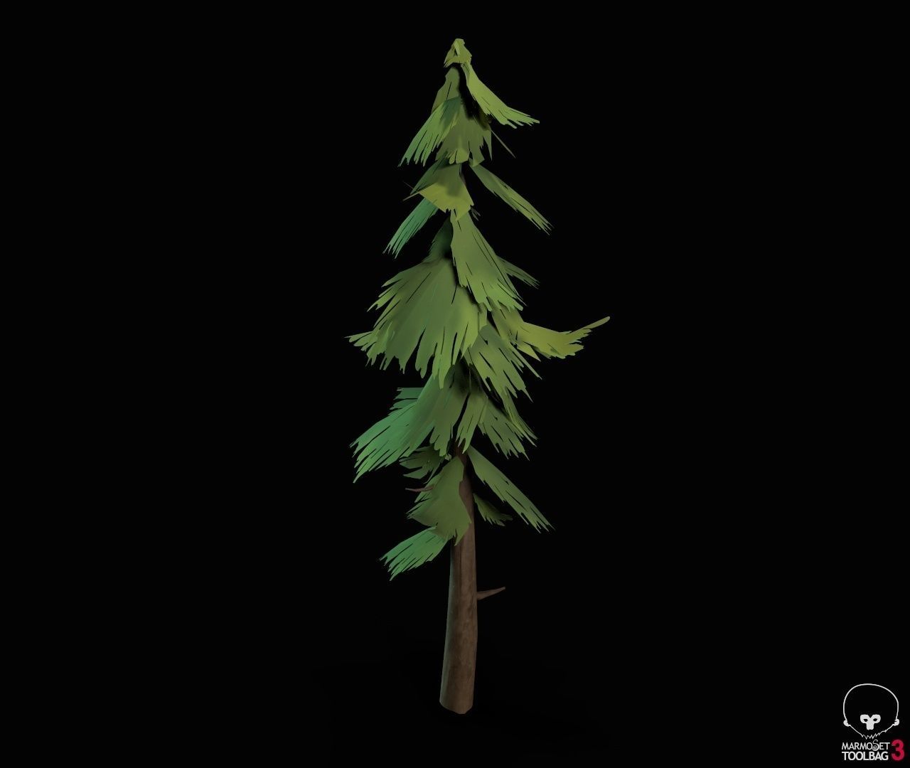 Stylized PBR Trees Low-poly 3D model_2