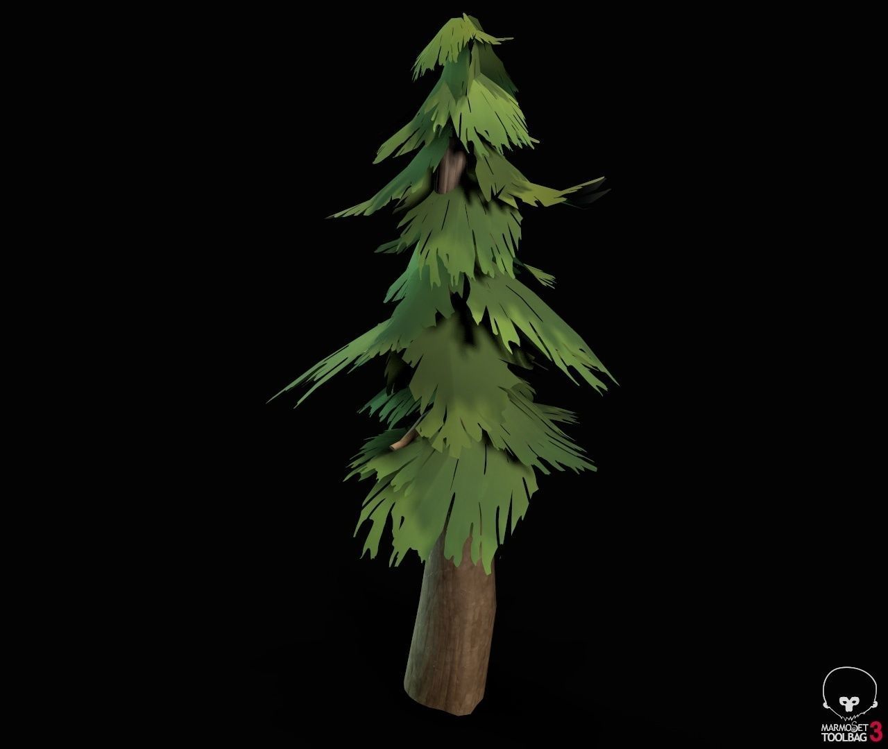 Stylized PBR Trees Low-poly 3D model_32