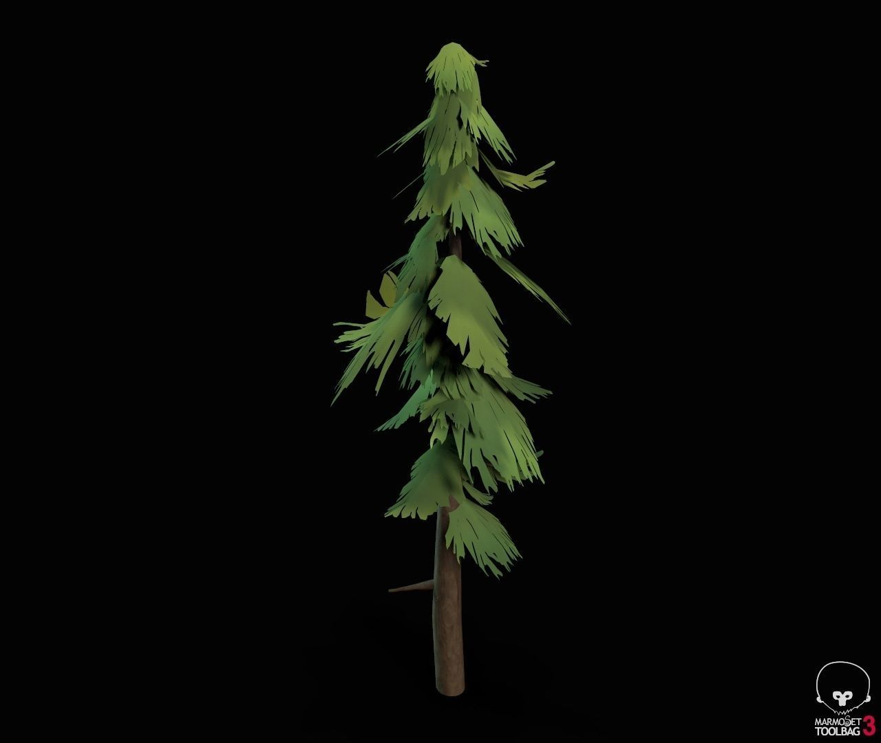 Stylized PBR Trees Low-poly 3D model_5