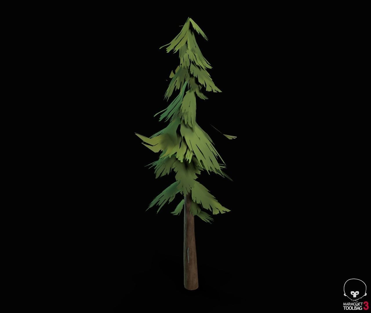Stylized PBR Trees Low-poly 3D model_6