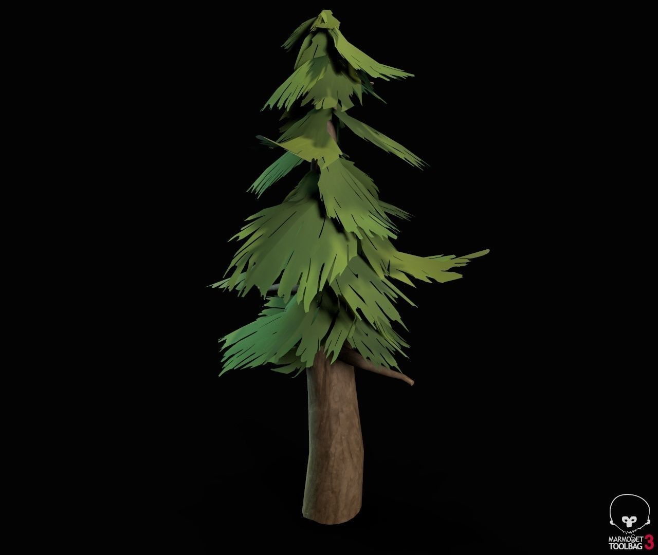 Stylized PBR Trees Low-poly 3D model_30