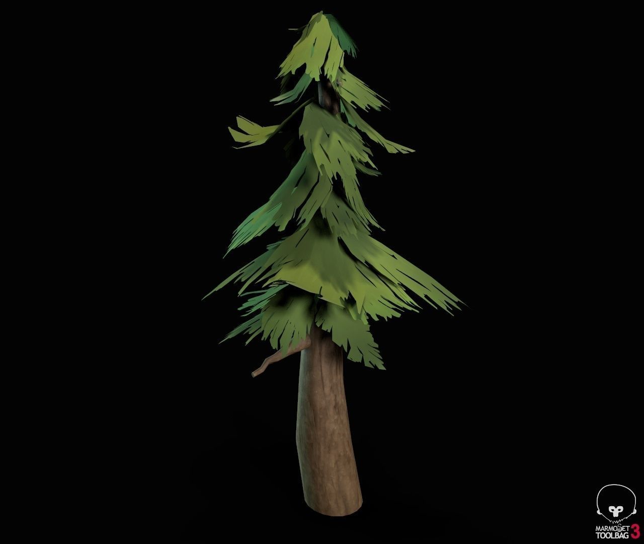 Stylized PBR Trees Low-poly 3D model_38