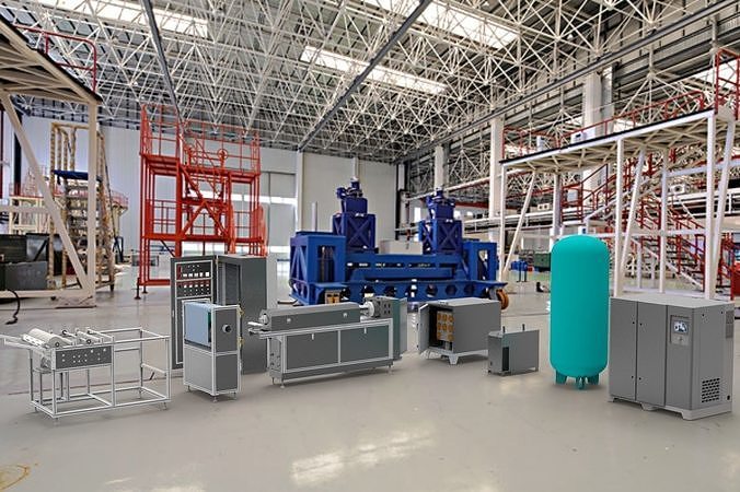 Melt-blown fabric extrusion molding machine  3D model