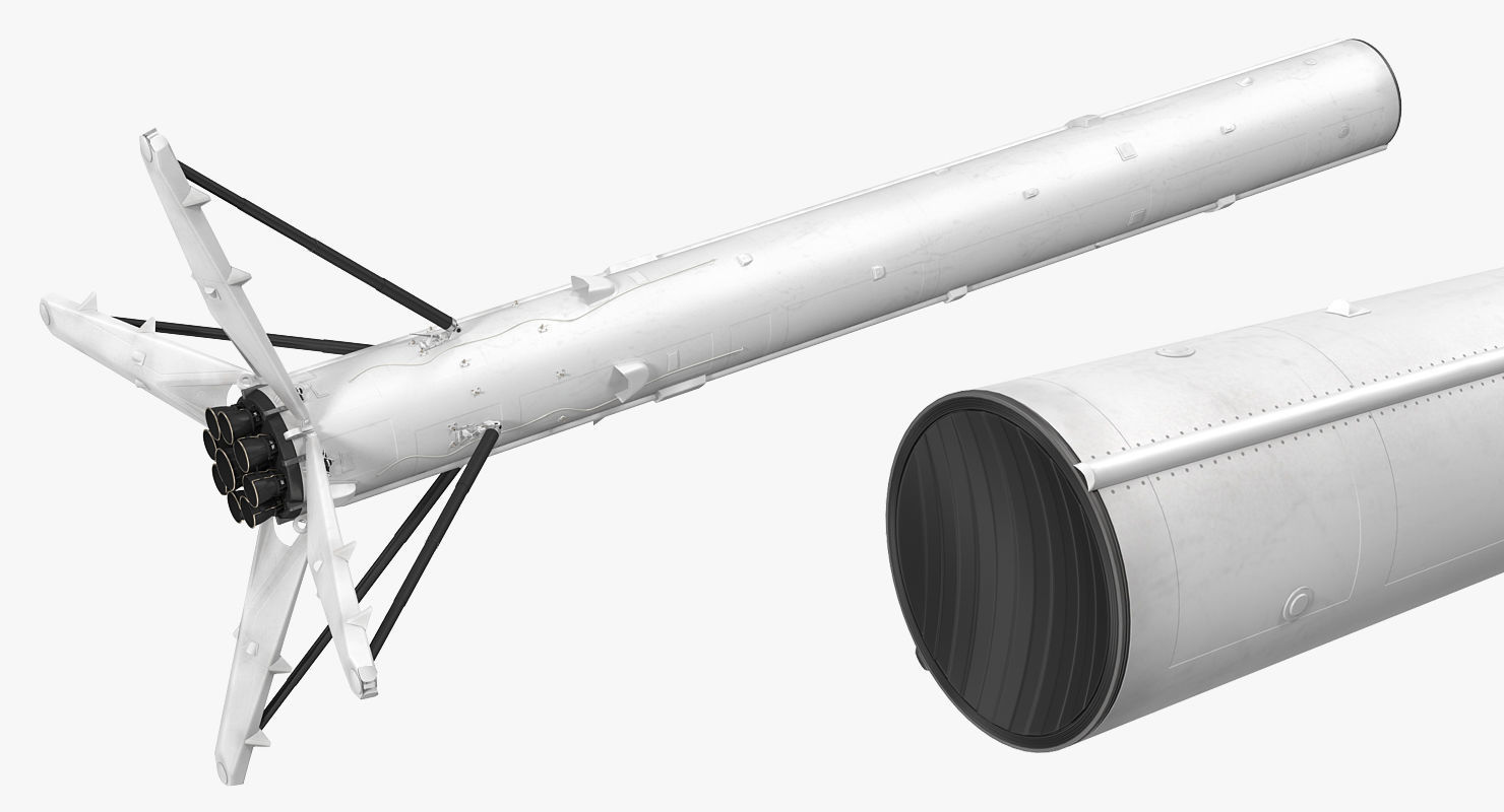 Falcon 9 First Stage with Landing Legs 3D model_2