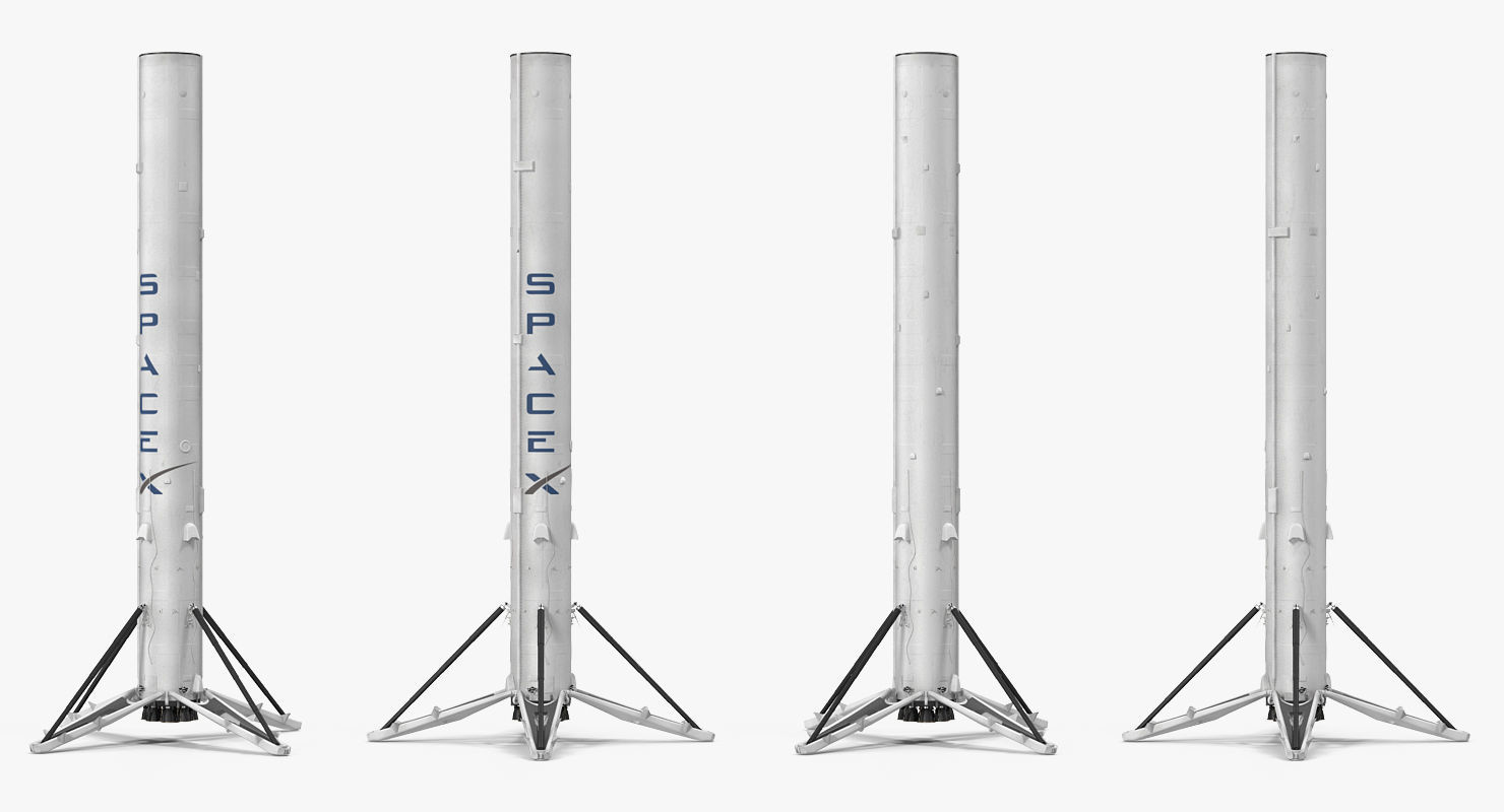 Falcon 9 First Stage with Landing Legs 3D model_1