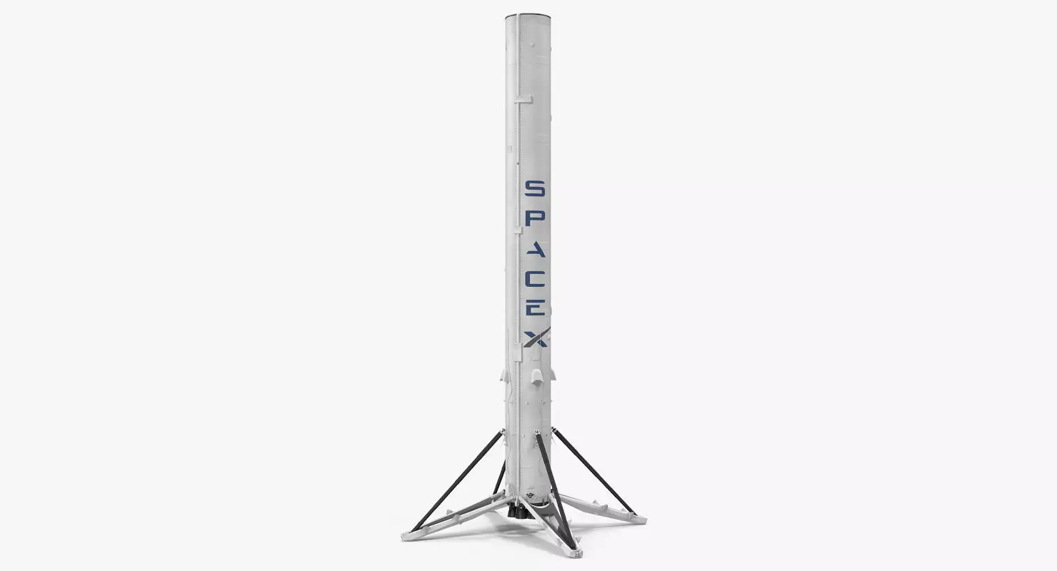 Falcon 9 First Stage with Landing Legs 3D model_0