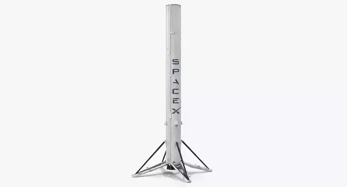 Falcon 9 First Stage with Landing Legs 3D model